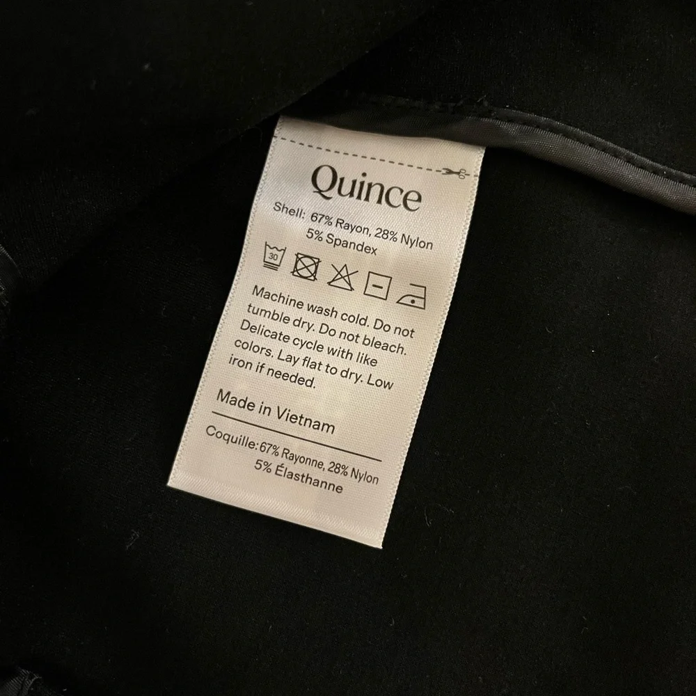 NWOT Quince ultra-stretch ponte stand collar blazer black L - Picture 10 of 13
